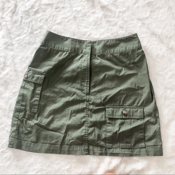 Military Green Cargo High Waisted Skirt - Picture 2 of 3
